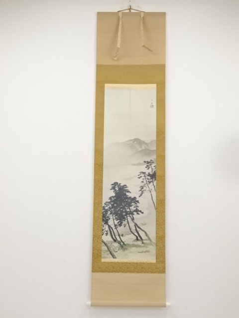 JAPANESE HANGING SCROLL / PRINTED / PINE TREE / GYOKUDO KAWAI